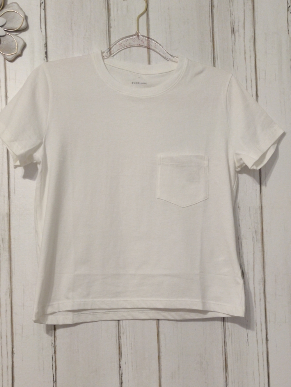 Everlane White Short-Sleeve Pocket Tee